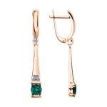 Earrings with emeralds and diamonds 
