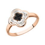 Кольцо с чёрными и бесцветными бриллиантами 