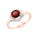 Damenring mit Granat und Zirkonia 