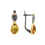 Earrings with amber and gilding 