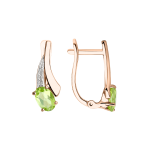 Earrings with chrysolite and zirconia 
