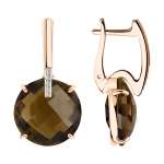 Earrings with rauchtopaz and zirconia 