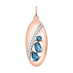 Pendant with London blue topaz and zirconia 