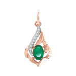 Pendant with agate and zirconia 