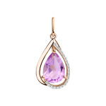 Pendant with amethyst and zirconia 
