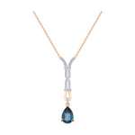 Necklace with London topaz and zirconia 