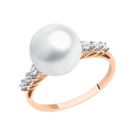 Women's ring with pearl and zirconia Swarovski 