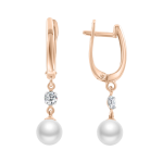 Earrings with zirconia and pearls 