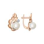Earrings with diamonds and pearl 