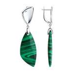Earrings with malachite 