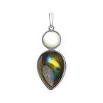 Pendant with labradorite and mother of pearl 