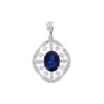 Pendant with diamonds and sapphire 