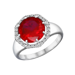 Women's ring ruby HTS and zirconia 