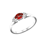 Women's ring with ruby HTS and zirconia 