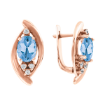 Ohrhänger mit blauem Topas, Zirkonia oder Brillant 