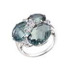 Women's ring with quartz and zirconia 