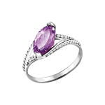 Damenring mit Amethyst und Zirkonia 