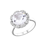 Women's ring with rock crystal and zirconia 