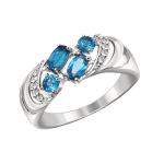Women's ring with topaz London and zirconia 