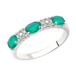 Women's ring with agates and zirconia 