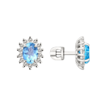Stud earrings with topaz and zirconia 