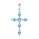 Pendant cross with topaz 