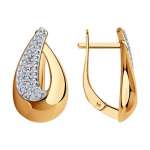 Gilded earrings with zirconia 