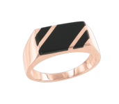 Men's ring with black enamel 