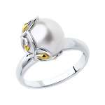 Women's ring with pearl 