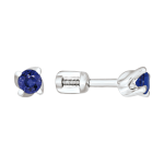Stud earrings with blue zirconia 