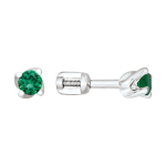 Stud earrings with green zirconia 