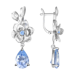 Earrings with light blue zirconia 