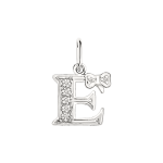 Pendant letter "E" with zirconia 