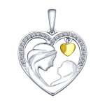 Pendant heart "Mother and Child" 
