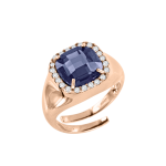 Ladies ring with sapphire and zirconia 