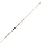 Gilded bracelet "Cross" with zirconia 