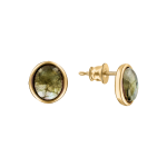 Gilded stud earrings with labradorite 