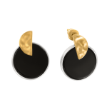 Gilded stud earrings with onyx 