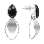 Stud earrings with black agates 