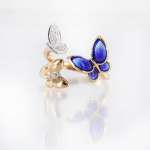 Women's ring Butterflies with diamonds 