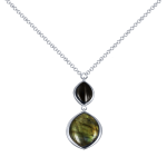 Necklace with onyx and labradorite 