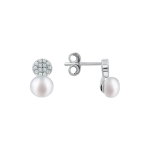 Ohrstecker mit Perle und Zirkonia 