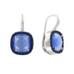 Earrings with tanzanites and zirconia 