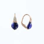 Gilded earrings with with tanzanite and zirconia 