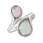 Women's ring with quartz and agate 