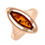Кольцо из золочёного серебра с янтарём 