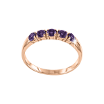 Women's ring with amethysts 
