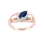 Кольцо с бриллиантами и сапфиром 