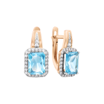 Earrings with zirconia and topaz 