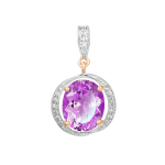 Pendant with zirconia and amethyst 